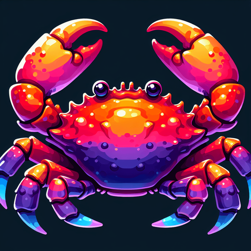 крабик пасиэльные цвета.
Single Game Texture.  In-Game asset.  2d.  Blank background.  High contrast.  No shadows