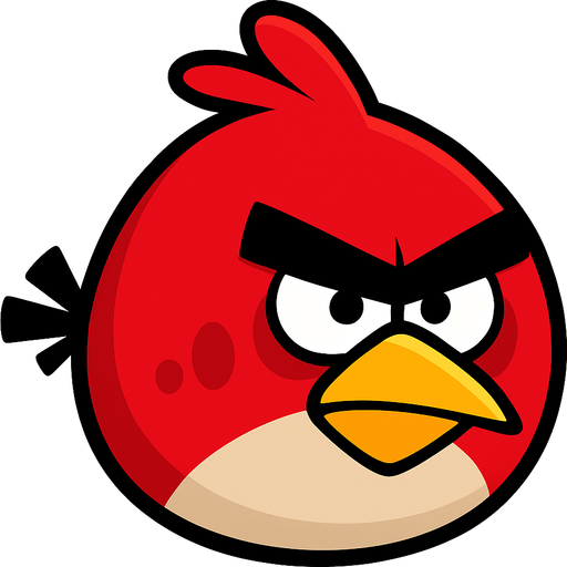 Angry Birds red little bird Red.
In-Game asset.  2d.  High contrast.  No shadows