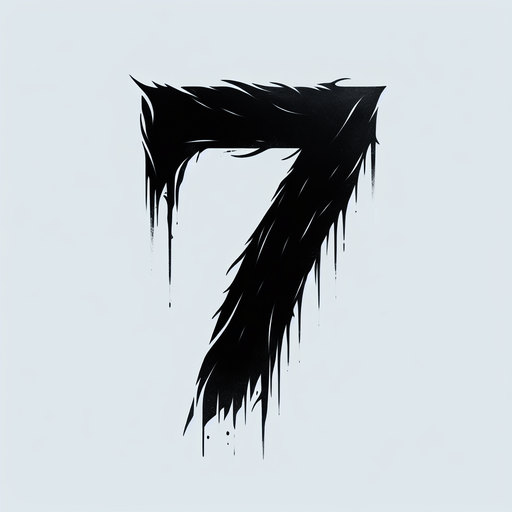 the number 7 written in black, make the numbers eerie.
Single Game Texture. In-Game asset. 2d. Blank background. High contrast. No shadows.
