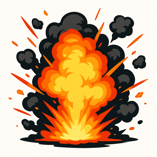 explosion realista.
In-Game asset.  2d.  High contrast.  No shadows