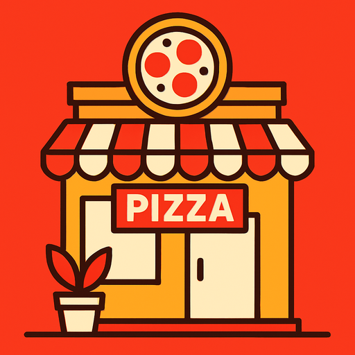 pizza store.
In-Game asset.  2d.  High contrast.  No shadows