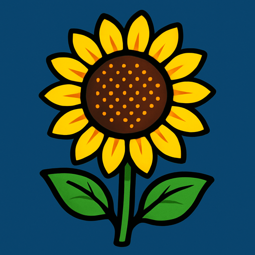 Sunflower.
In-Game asset.  2d.  High contrast.  No shadows