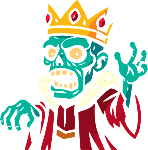 Kral Zombi 2 boyutlu.
In-Game asset.  2d.  High contrast.  No shadows