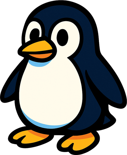 Penguin.
In-Game asset.  2d.  High contrast.  No shadows