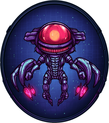 Alien enemy, adopted to space, flying down
Game Texture. In-Game asset. 2d. Pixelart. blank background. Low detail. High contrast.