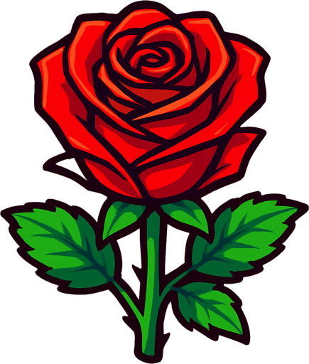 Rose. Front. Make it vibrant.
In-Game asset.  2d.  High contrast.  No shadows