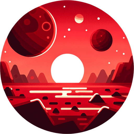 kırmızı gezegen.
Single Game Texture. In-Game asset. 2d. Blank background. High contrast. No shadows.