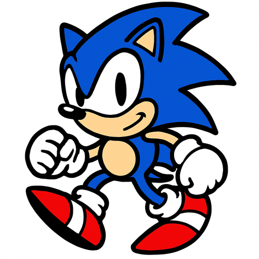 sonic.
In-Game asset.  2d.  High contrast.  No shadows