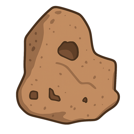 an asteroid. No background. Transparent background. Blank background. No shadows. 2d. In-Game asset. flat