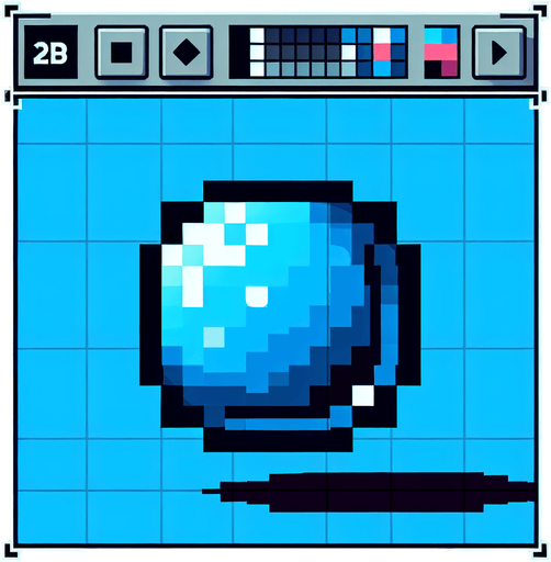 a pixel bubble.
Single Game Texture.  In-Game asset.  2d.  Blank background.  High contrast.  No shadows