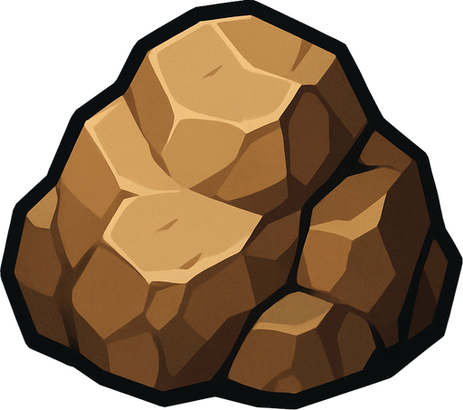 2d rock.
In-Game asset.  2d.  High contrast.  No shadows