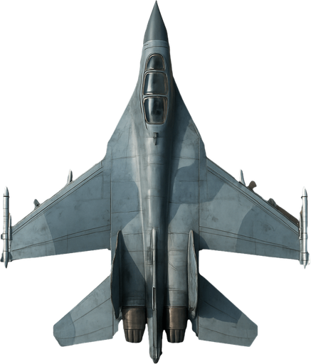 Un avión militar realista visto desde arriba