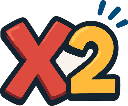 X2 signal.
In-Game asset.  2d.  No shadows. cartoon. simple