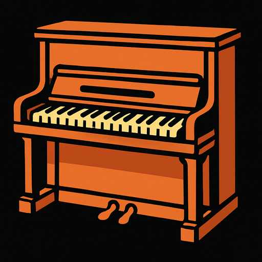 piano.
In-Game asset.  2d.  High contrast.  No shadows