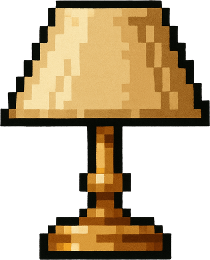 Un velador con base muy simple, sin lampara, tipo pixel art meta slug.
In-Game asset.  2d.  High contrast.  No shadows
