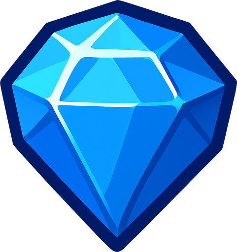 blue gem.
In-Game asset.  2d.  High contrast.  No shadows