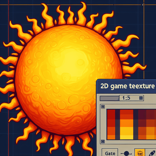 Sun.
Single Game Texture.  In-Game asset.  2d.  Blank background.  No shadows
