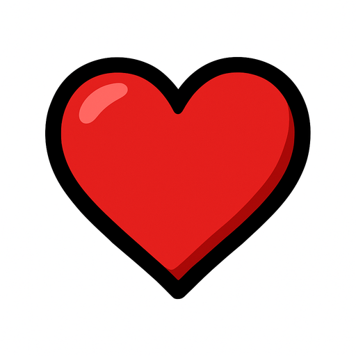 Corazón rojo.
In-Game asset.  2d.  High contrast.  No shadows