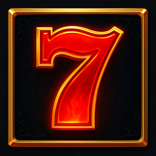 Crea un asset visual completo para el símbolo 'C' de Megaways: el Número 7 de la Suerte, directamente sobre su panel de fondo.

Diseño General:

Forma: Un panel cuadrado o ligeramente redondeado.

Fondo del Panel: Terciopelo oscuro (negro o azul noche) o un metal pulido muy oscuro.

Borde: Un borde elegante dorado o plateado alrededor del panel.

Detalles del Fondo: Puede tener un patrón sutil de filigrana de casino en las esquinas del panel.

Símbolo Central (el '7'):

El dígito '7' estilizado, grande y centrado sobre el fondo del panel.

Color del '7': Dorado brillante o rojo vibrante, con un aura sutil o un ligero efecto de fuego/energía.

Tipografía: Audaz y elegante..
In-Game asset.  2d.  High contrast.  No shadows