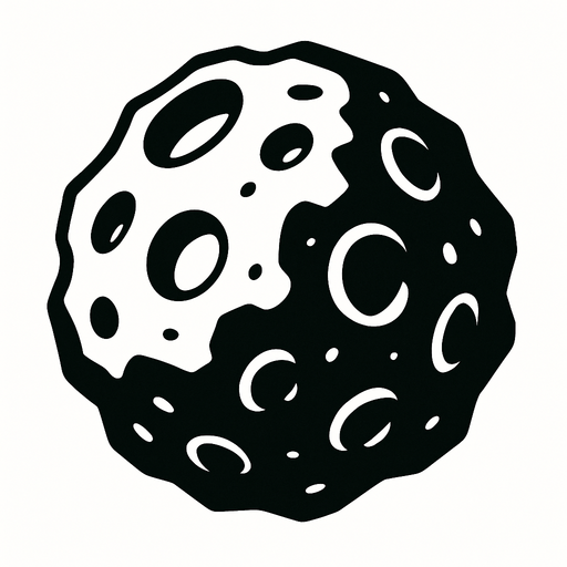 Asteroid.
In-Game asset.  2d.  High contrast.  No shadows