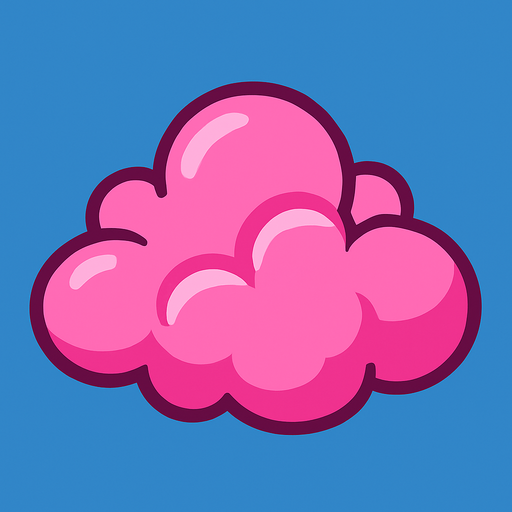 cloud pink.
In-Game asset.  2d.  High contrast.  No shadows