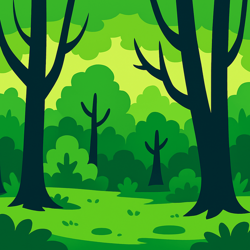 A forest background.
In-Game asset.  High contrast.  No shadows