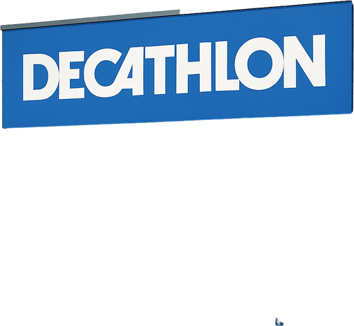 realistic photo of inside of a decathlon store