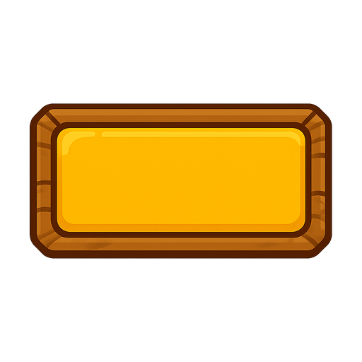 Rectangle button for farming UI.
Single Game Texture.  In-Game asset.  2d.  Blank background.  High contrast.  No shadows