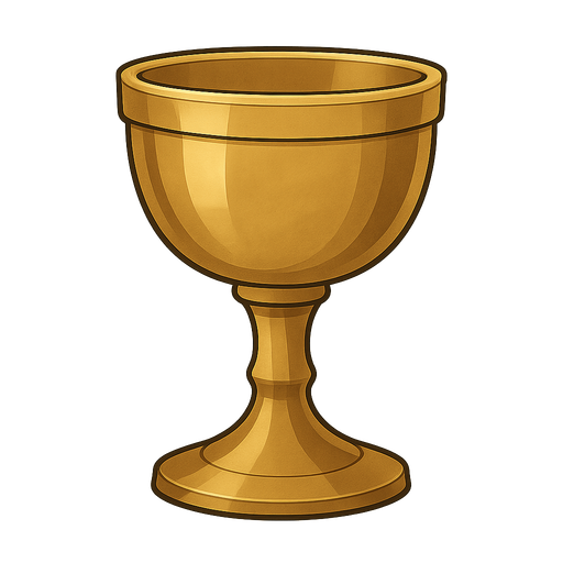 a realistic gold chalice. No background. Transparent background. Blank background. No shadows. 2d. In-Game asset. flat
