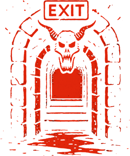 a terrifying but illuminating exit.
In-Game asset.  2d.  High contrast.  No shadows