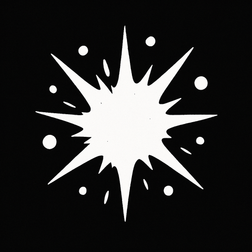 A small white explosion particle..
In-Game asset.  2d.  High contrast.  No shadows