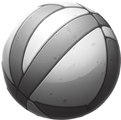 A single ball with no background.
Single Game Texture. In-Game asset. 2d. Blank background. High contrast. No shadows.