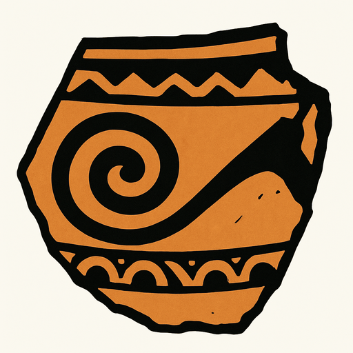 Pottery sherd.
In-Game asset.  2d.  High contrast.  No shadows