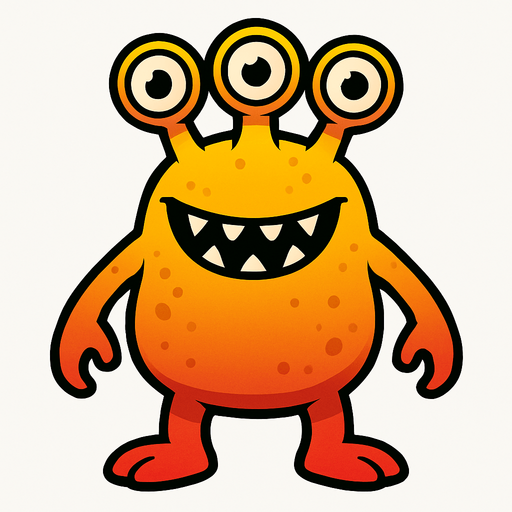 Yellow or red or both Alien transparent background.
In-Game asset.  2d.  High contrast.  No shadows