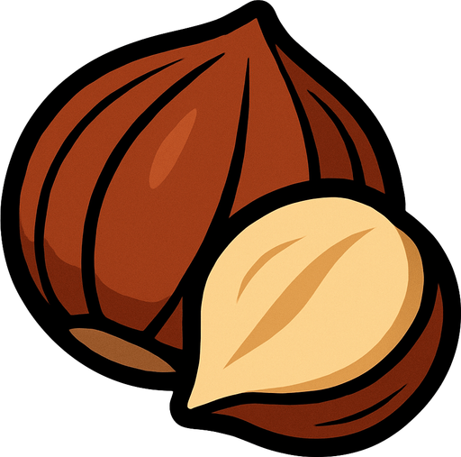 hazelnut.
In-Game asset.  2d.  High contrast.  No shadows
