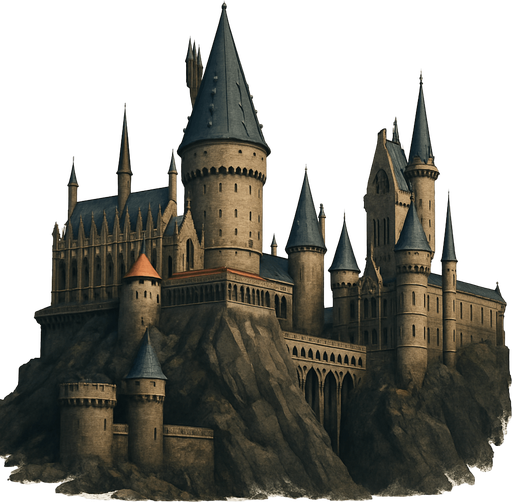 Howgarts, algo realista.
In-Game asset.  2d.  High contrast.  No shadows