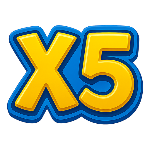 X5 symbol.
In-Game asset.  2d.  High contrast.  No shadows