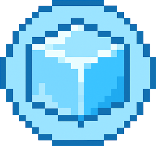 30x30, ice cube, symmetrical, circular.
In-Game asset.  2d.  High contrast.  No shadows