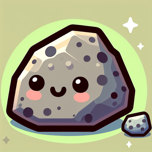 Cartoon style cute rock.
Single Game Texture. In-Game asset. 2d. Blank background. High contrast. No shadows.