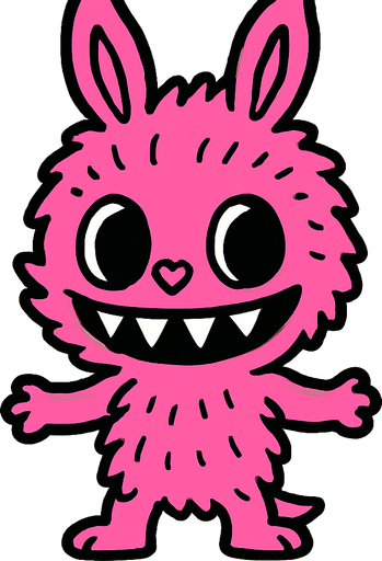 Labubu pink.
In-Game asset.  2d.  High contrast.  No shadows