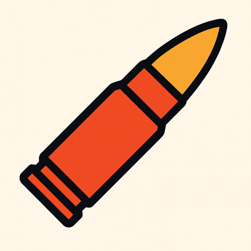 Bullet image.
2d.  High contrast.  No shadows