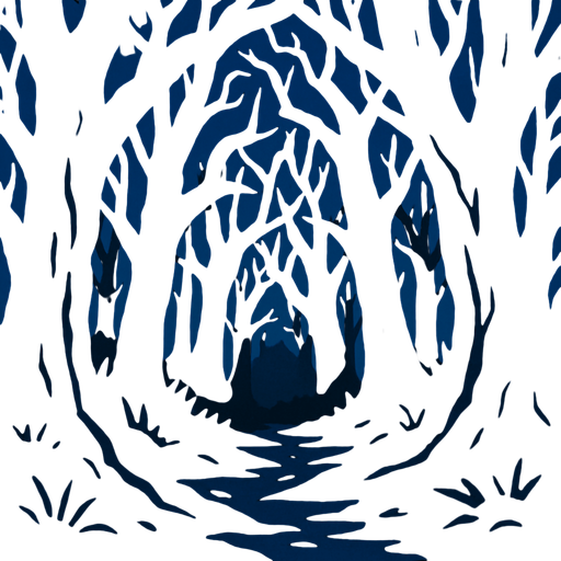 Dark forrest.
In-Game asset.  2d.  High contrast.  No shadows