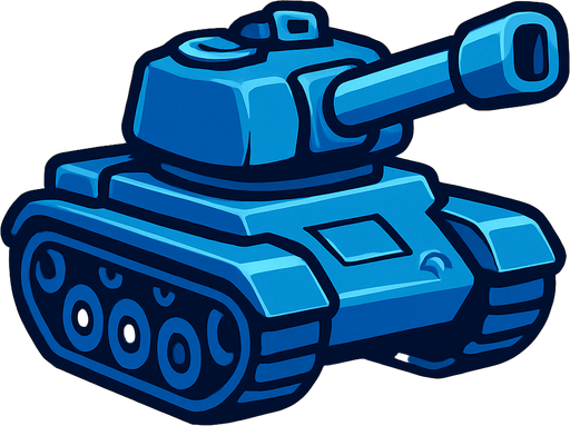 blue tank.
In-Game asset.  2d.  High contrast.  No shadows