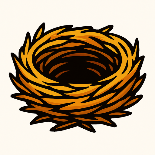 kuş yuvası.
In-Game asset.  2d.  High contrast.  No shadows