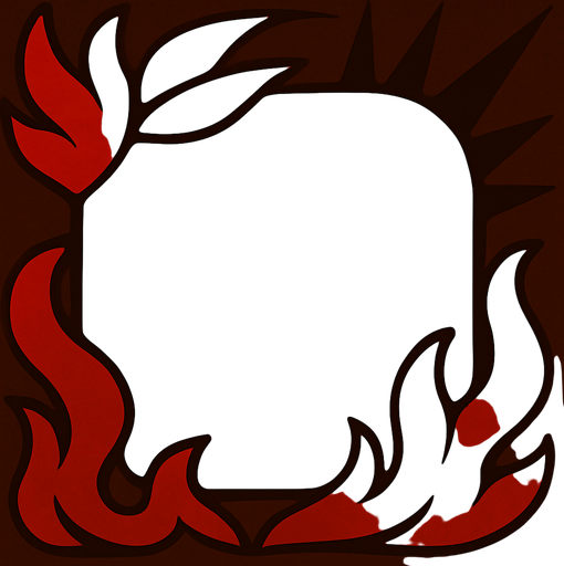 El margen de un botón que indica ataque de un juego de mesa, color rojo sin texto