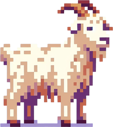 A straw goat christmas decoration. Pixelart. Single Game Texture. In-Game asset. 2d. Blank background. High contrast. No shadows.