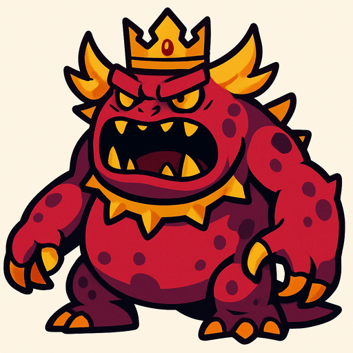 King monster.
In-Game asset.  2d.  High contrast.  No shadows