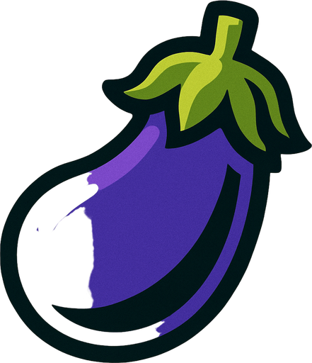 eggplant.
In-Game asset.  2d.  High contrast.  No shadows