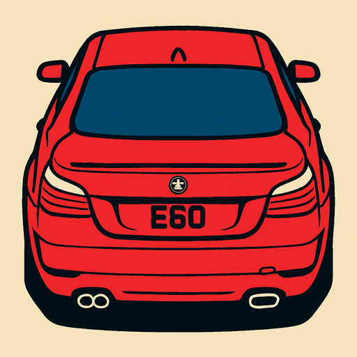 Bmw e60 arkasi ama yukaridan.
In-Game asset.  2d.  High contrast.  No shadows