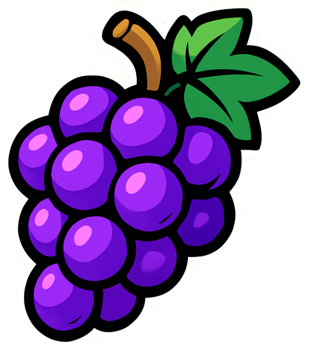 Grape.
In-Game asset.  2d.  High contrast.  No shadows